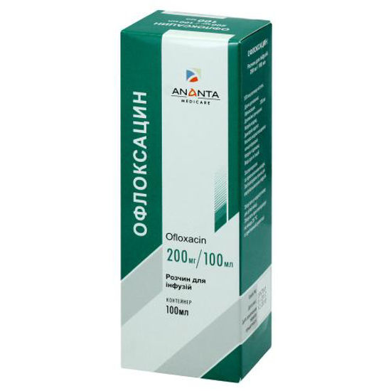 Офлоксацин раствор для инъекций 200 мг/100 мл 100мл